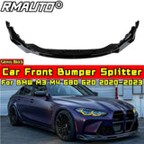 For BMW M3 M4 G80 G82 2020-2023 Body Kit Front Bumper Spoiler Carbon Fiber Look Sport Style Rear Bumper Spoiler Car Accessories