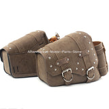 Motorcycle Old School Leather Saddlebag Swingarm Solo Bag w/ Cup Holder For Sportster XL Dyna Softail Scout Sixty Bobber Rebel