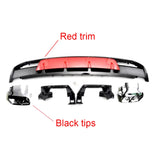 ABS Rear Bumper Diffuser Lip Spoiler With Exhaust for Mercedes-Benz A Class W176 A45 AMG A180 A200 Hatchback 4 Door 2015-2018