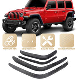 For Jeep Wrangler JL 2018+ 2021 2022 2023 Car Front Rear Mudguard Low Fender Splash Protector Protective Guards Flares Mudflaps