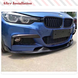 For BMW F30 F31 M Sport 2012 - 2018 Carbon Fiber Front Fog Lamp Fins Splitters Trim Canards Fins Cover Carbon Fiber/ FRP Black