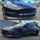 For Tesla Model 3 Base Sedan Long Range Sedan 4-Door 2016 - 2018 Carbon Fiber / FRP Front Bumper Lip Splitters Spoiler Guard