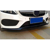 PP Glossy Black Front Bumper Lip Splitters For Mercedes-Benz C Class W205 Sport C43 AMG 2015 - 2018 Front Bumper Lip Splitters