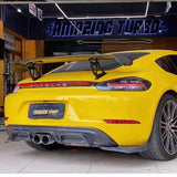 The rear wing of carbon fiber beautification spoiler in car trunk is suitable for Porsche  Cayman Boxster 981 986  987 718 GT4