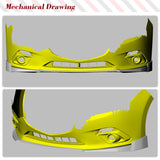 Carbon Fiber Front Front Bumper Spoiler Lip Lower Body Kit Splitter Guard Plate Trim for Mazda 3 Axela 4-Door 2014-2017