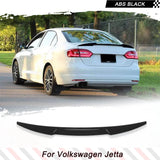 Rear Trunk Spoiler for Volkswagen VW Jetta Sedan 2012-2018 ABS Material Glossy Black Car Rear Boot Lid Highkick Spoiler Wing Lip