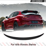 Dry Carbon Fiber Car Rear Racing Spoiler for Alfa Romeo Stelvio 2017-2021 Rear Middle Spoiler Wing Lip Car Body Kits