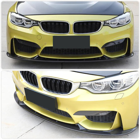 Car Front Bumper Lip Spoiler for BMW F80 M3 F82 F83 M4 Coupe Sedan 2D 4D 2014-2017 Front Lip Chin Apron Body Kit Carbon Fiber