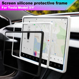 For Tesla Screen Protector Silicone Frame Display Edge Body Cover Central Control Accessories For Tesla Model 3 Y 2024 2023 2022