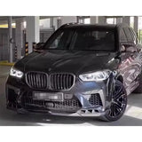 For BMW F95 X5M 2019+ Carbon Fiber Car Front Bumper Diverter Spoiler Diffuser Front lip chin L Style Car Accessories body kit