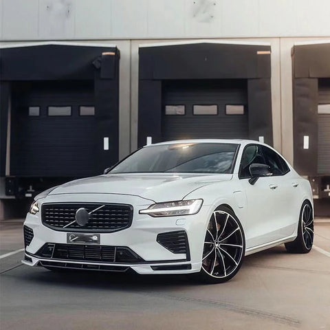 Front Bumper Lip Front Shovel Chin Splitter Body kit 3Pcs/Set Black White Painted For Volvo S60 V60 2020 21 22 23 24 Accessories