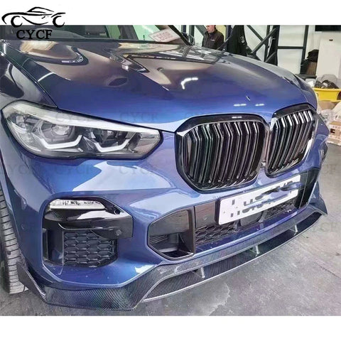For BMW X5 G05 2018-2022 Carbon Fiber Car Front Bumper Lip Front lip Front Chin Spoiler Upgrade Body Kit