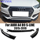 For Audi A4 S4 B9 S-Line 2017 2018 2019 Front Bumper Splitter Spoiler Lip