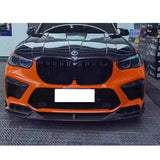 For BMW F95 X5M 2019+ Carbon Fiber Car Front Bumper Diverter Spoiler Diffuser Front lip chin L Style Car Accessories body kit