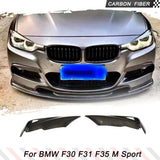 For BMW F30 F31 M Sport 2012 - 2018 Carbon Fiber Front Fog Lamp Fins Splitters Trim Canards Fins Cover Carbon Fiber/ FRP Black