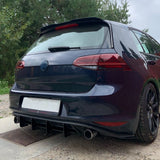 Car Rear Bumper Diffuser Rear Side Splitters Fins Spoiler Lip For VW Volkswagen Golf 7 VII MK7 GTI 2013-2016 Glossy Black ABS