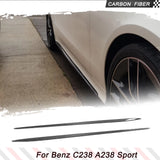 Carbon Fiber Car Side Skirts Extension Lip For Mercedes-Benz E Class C238 A238  E200 Sport 2017 2018 Car Molding Trim