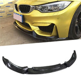 V Style Carbon Fiber Front bumper Lip for BMW 3 Series F80 M3 4Series F82 F83 M4 2014-2017 FRP black unpainted