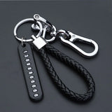 1pc Anti-Lost Car Keychain, Phone Number Card Keyring, Phone Number Plate, Lock Key Ring Auto Vehicle Key Chain, Car Accessories