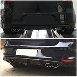 Rear Bumper Diffuser Lip Spoiler Carbon Fiber For Volkswagen VW Golf 7 MK7 R R-Line Hatchback 14-17 Rear Bumper Diffuser Black