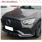 Carbon Fiber Car Front Bumper Lip for Mercedes-Benz GLC Class X253 Sport GLC43 AMG 2020 2021 Car Front Body Kits Racing Spoiler