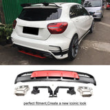 ABS Rear Bumper Diffuser Lip Spoiler With Exhaust for Mercedes-Benz A Class W176 A45 AMG A180 A200 Hatchback 4 Door 2015-2018