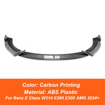 For Mercedes Benz E Class W214 E260 E300 AMG 2024+ Front Bumper Splitter Lip Chin Spoiler Diffuser Bodykit Protector Accessories
