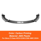 For Mercedes Benz E Class W214 E260 E300 AMG 2024+ Front Bumper Splitter Lip Chin Spoiler Diffuser Bodykit Protector Accessories