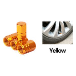 Aluminum Alloy Car Tire Valve Caps Airdust Waterproof Tyre Rim Stem Cover for Automobiles Motorcycles Bikes 4Pcs