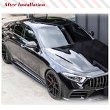 For Benz C257 CLS400 CLS550 CLS63 AMG 2018 2019 Carbon Fiber Racing Side Door Bumper Lip Rocker Plate Car Side Skirts Extensions