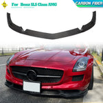 Carbon Fiber Car Front Bumper Lip Spoiler for Mercedes-Benz SLS Class SLS63 AMG C197 2010-2013 Front Lip Chin Apron Body Kit