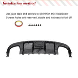 Carbon Fiber Car Rear Bumper Diffuser Lip Spoiler for Audi S4 B8 2008-2012 Car Rear Diffuser Spoiler Protector With Brake Light