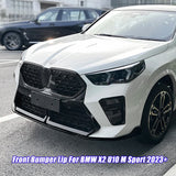 Front Bumper Lip Spoiler Splitter Diffuser Chin Retrofit Body Guard Kits Tuning For BMW X2 U10 M Sport 2023+ Gloss Black ABS