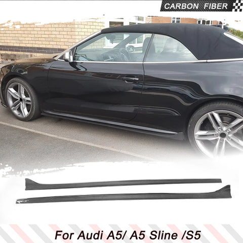 Carbon Fiber / FRP Car Side Skirts Extension for Audi A5/ A5 S Line/ S5 Coupe 2 Door Convertible 2008-2016 Car Styling Side Lip