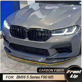 Car Front Bumber Lip Spoiler for BMW 5 Series F90 M5 Sedan 4-Door 2021 2022 Racing Front Lip Chin Apron Body Kit Carbon Fiber