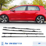 Car Door Protector Chin Kit Guard Side Skirts Aprons For Volkswagen VW GOLF 7 7.5 R R Line Hatchback 2014 - 2018 4PC Black PP