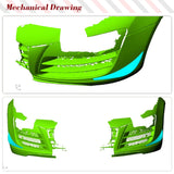 Carbon Fiber Front Bumper Canards Trims Decoration Fins Spoiler for Audi R8 V8 V10 2008 - 2015 2PCS Car Splitter Cover Trims