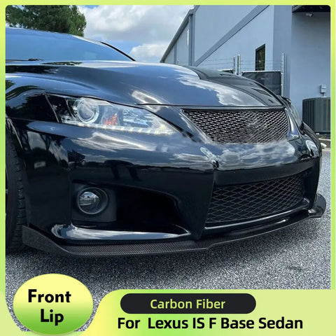 Carbon Fiber Car Front Bumper Lip Spoiler Chin Protector for Lexus IS F Base Sedan 4-Door 2011 2012 Racing Head Bumper Mudguard
