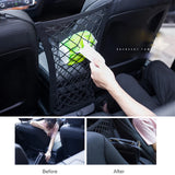 Two Layers Car Organizer Seat Back Storage Elastic Mesh Net Between Bag Luggage Holder Pocket for Vehicles
