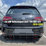 Car Rear Bumper Diffuser Rear Side Splitters Fins Spoiler Lip For VW Volkswagen Golf 7 VII MK7 GTI 2013-2016 Glossy Black ABS