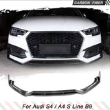Carbon Fiber Car Front Bumper Lip Splitters Spoiler for Audi A4 B9 S-Line S4 B9 2017-2020 Car Front Body Kits Apron No for A4