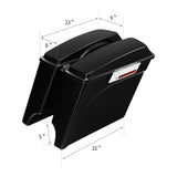 Motorcycle 5" Extended Hard Saddlebags Saddle Bags w/ Lids For Harley Touring Models 1993-2013 Electra Road Street Glide FLTR