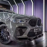 For BMW X6M F96 2019+ Carbon Fiber Front lip Car Front Bumper Lip Front lip Diffuser Front Chin Spoiler Upgrade Body Kit
