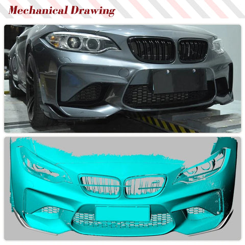 Carbon Fiber / FRP Car Front Bumper Splitters Lip Cupwings Flaps Winglets for BMW 2 Series F87 M2 M2C Coupe 2-Door 2016 - 2018