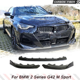 Real Carbon Fiber Front Bumper Lip Splitters For BMW 2 Series G42 M220i M Sport 2-Door 2022 2023 Front Lip Chin Guard Protector