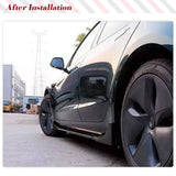 For Tesla Model 3 2023 2024 4PCS Car Side Skirts Side Bumper Extention Splitter Trims Body Kits ABS Glossy Black Racing Aerokits