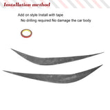 For BMW F80 M3 F82 F83 M4 F32 F33 F36 2014 - 2018 Car Headlight Eyelid Sticker Dry Carbon Fiber Headlamps Eyebrows Eyelash