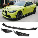 Car Front Bumper Lip Chin Spoiler for BMW 3 4 Series G80 M3 G82 G83 M4 2021 2022 Replacement Front Bumper Lip Apron Dry Carbon