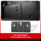 For Tesla Model Y Rear Seat Backrest Protective Pad Trunk Mat Anti-Kick Pad Car Interior Accessories 2021-2024