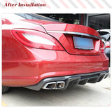 Car Rear Racing Diffuser for Mercedes Benz CLS Class W218 CLS550 Sport CLS63 AMG Sedan 2011-2014 Carbon Fiber Spoiler Body Kits